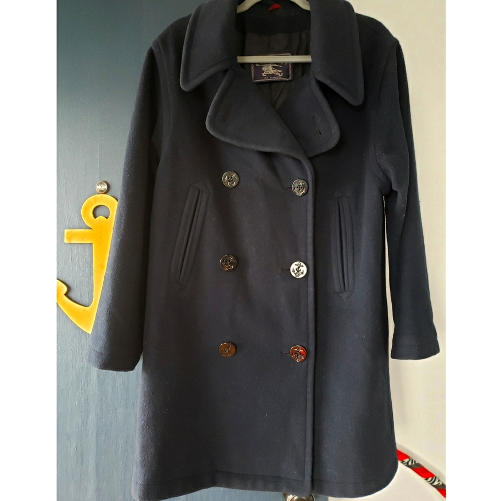 Genuine Burberrys of London Navy Blue Peacoat